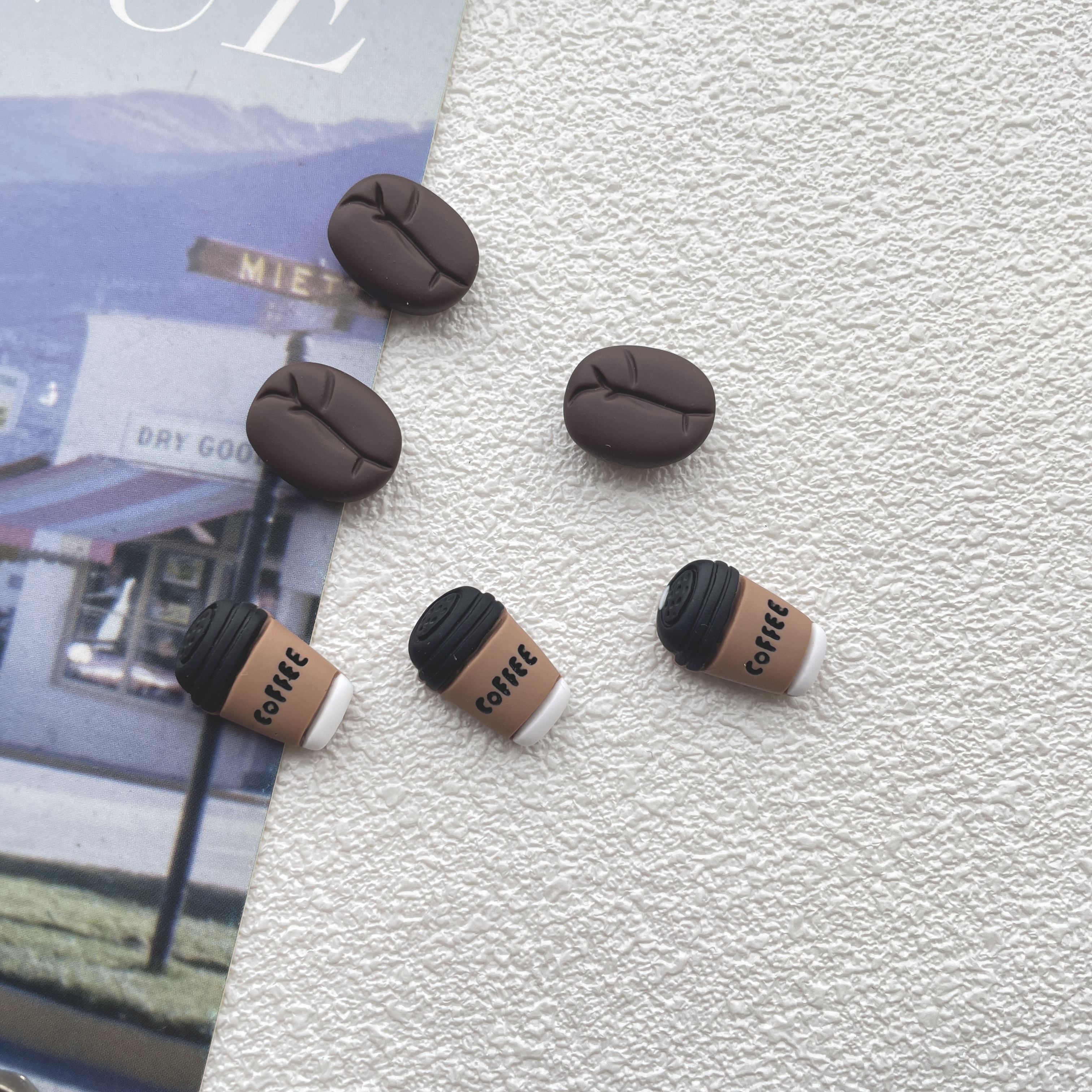 迷你咖啡创意冰箱贴咖啡豆磁吸固定装饰照片固定磁铁贴留言板磁贴