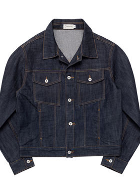 SUNINWAVE16盎司窄幅红边赤耳原牛夹克短宽版型牛仔质感夹克外套