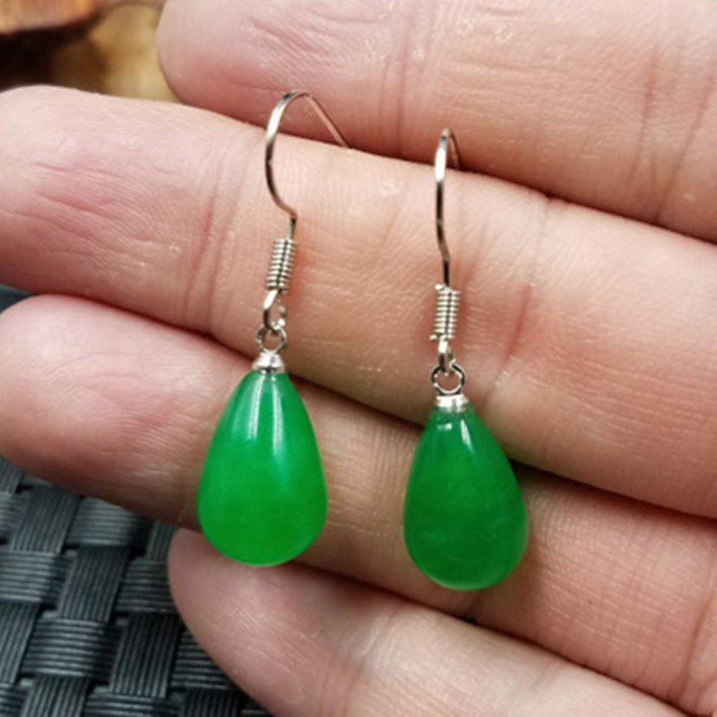 新款精美天然玉石a货台湾碧玉水滴耳机绿色石英岩玉圆水滴耳环,珠宝/钻石/翡翠,耳饰,淘宝优惠券,粉丝福利购,淘宝优惠卷