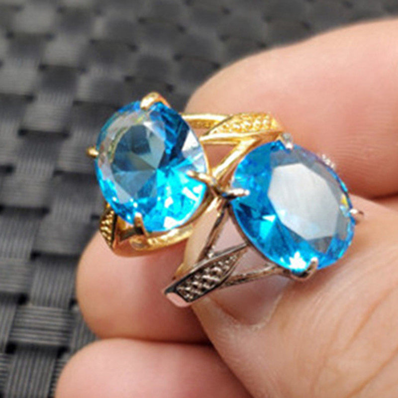 玉石戒指冰种锆石切面戒指天蓝色锆石戒指活口戒指女款戒指手饰,珠宝/钻石/翡翠,手饰,淘宝优惠券,粉丝福利购,淘宝优惠卷
