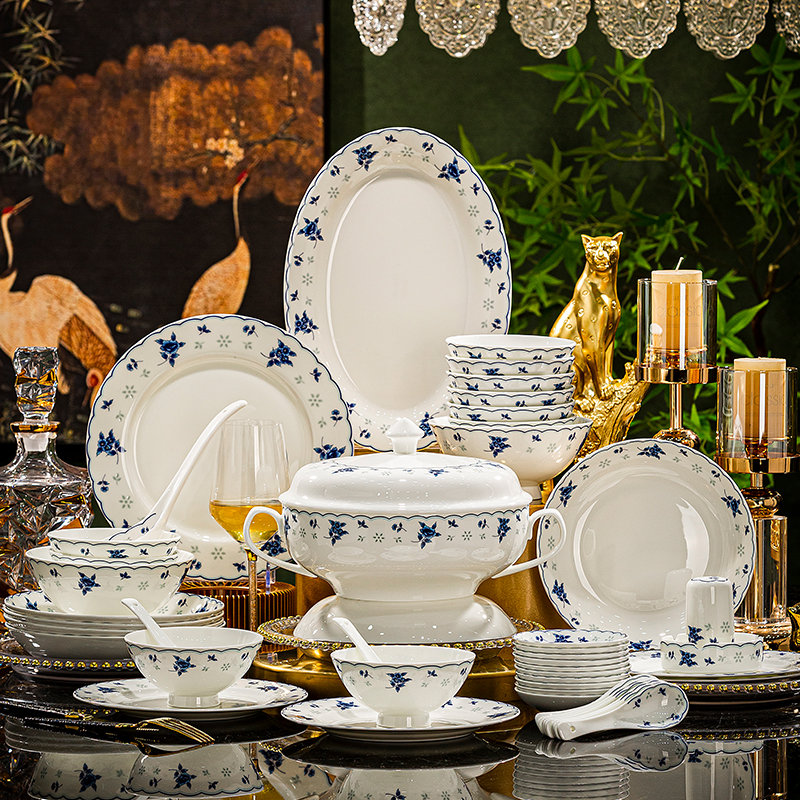 锦秋堂骨瓷餐具套装洗碗机可用