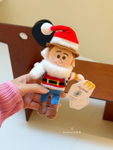 正版圣诞老人玩具总动员胡迪毛绒玩偶包包挂件可爱卡通公仔礼物