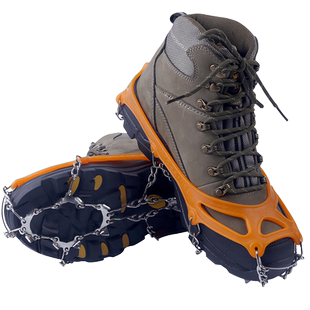 户外男女不锈钢防滑冰爪12齿18齿雪地钉鞋链登山鞋套