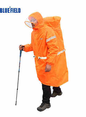 BLUEFIELD 越雨连体雨衣 男女款 户外野营背包雨衣雨披垂钓雨衣
