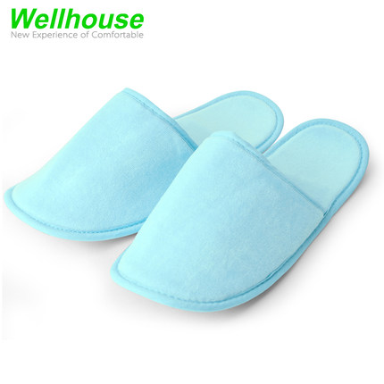 wellhouse户外旅游男女防滑拖鞋天鹅绒折叠出差旅行拖鞋送收纳袋