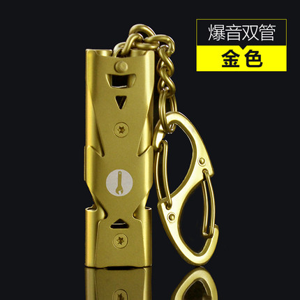 户外求生口哨 野外高频口哨地震救生哨高分贝单/双孔爆音金属哨子