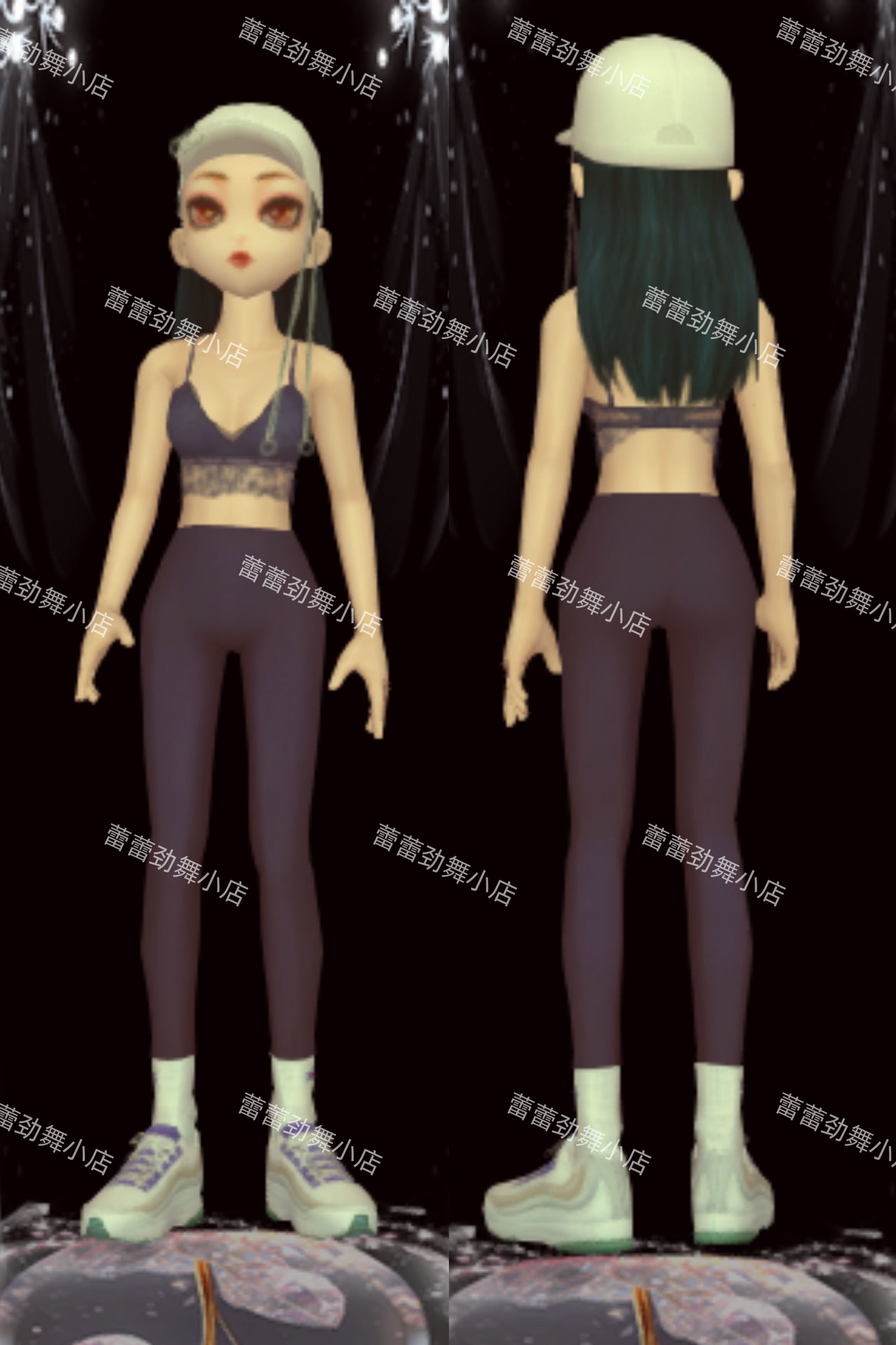 劲舞团紧身运动女装穿搭配yy套装头发+上衣服裤子+鞋子 7天月永久