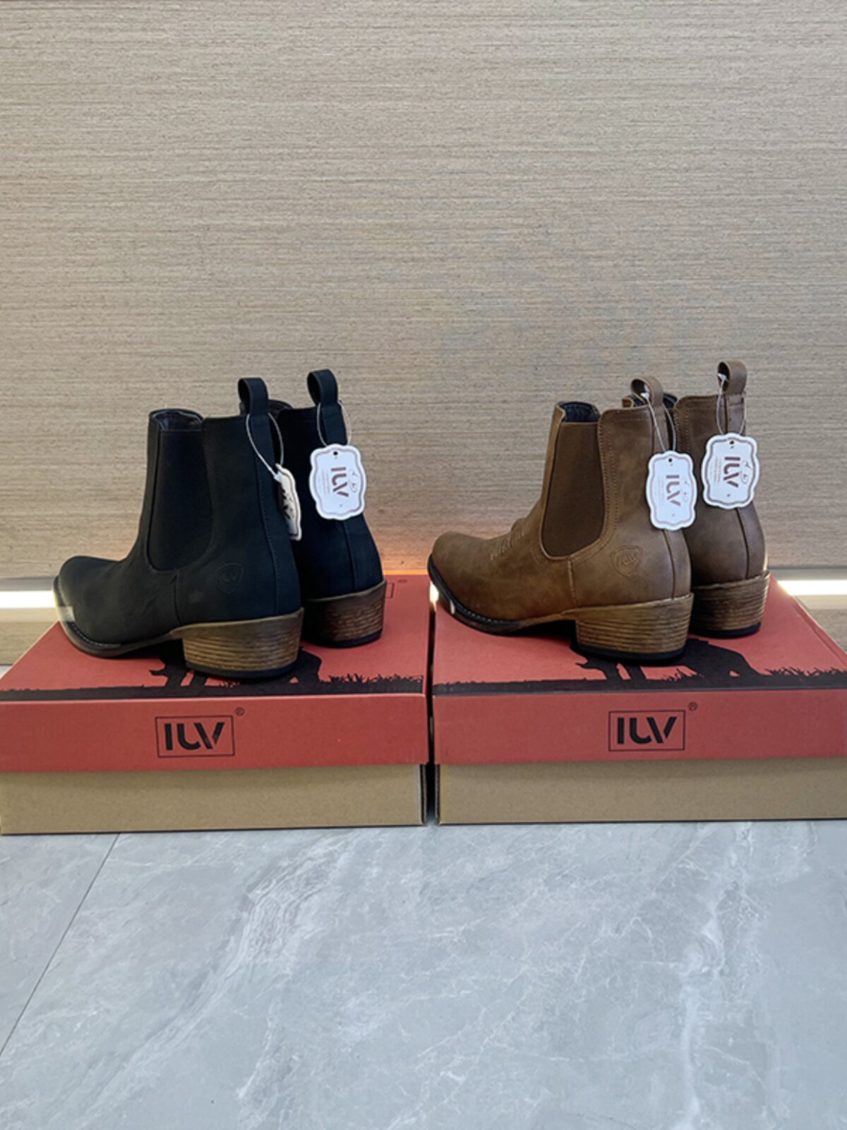 유럽과 미국의 여성 자수 서부 카우보이 부츠 대외 무역 대형 복고풍 영국 두꺼운 굽 사각형 발가락 첼시 부츠