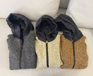 遮肉小外套女 休闲修身 柜子599 少量2025春秋拉链连帽子外穿毛线衫