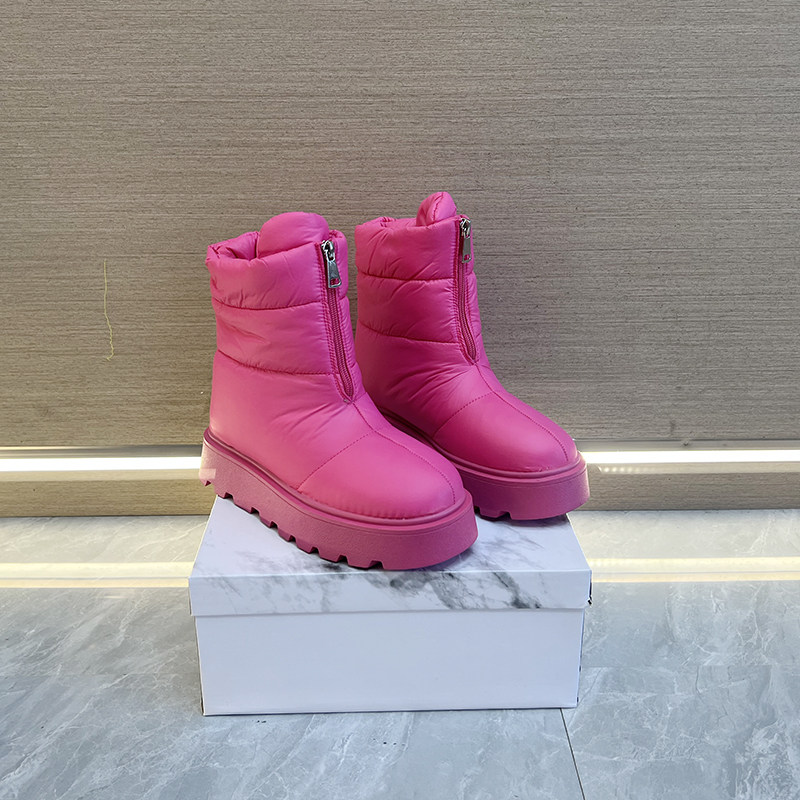 俄罗斯东北加厚羊毛防水雪地靴女冬季新款平底前拉链大码玫红棉靴,女鞋,时尚雪地靴,淘宝优惠券,粉丝福利购,淘宝优惠卷