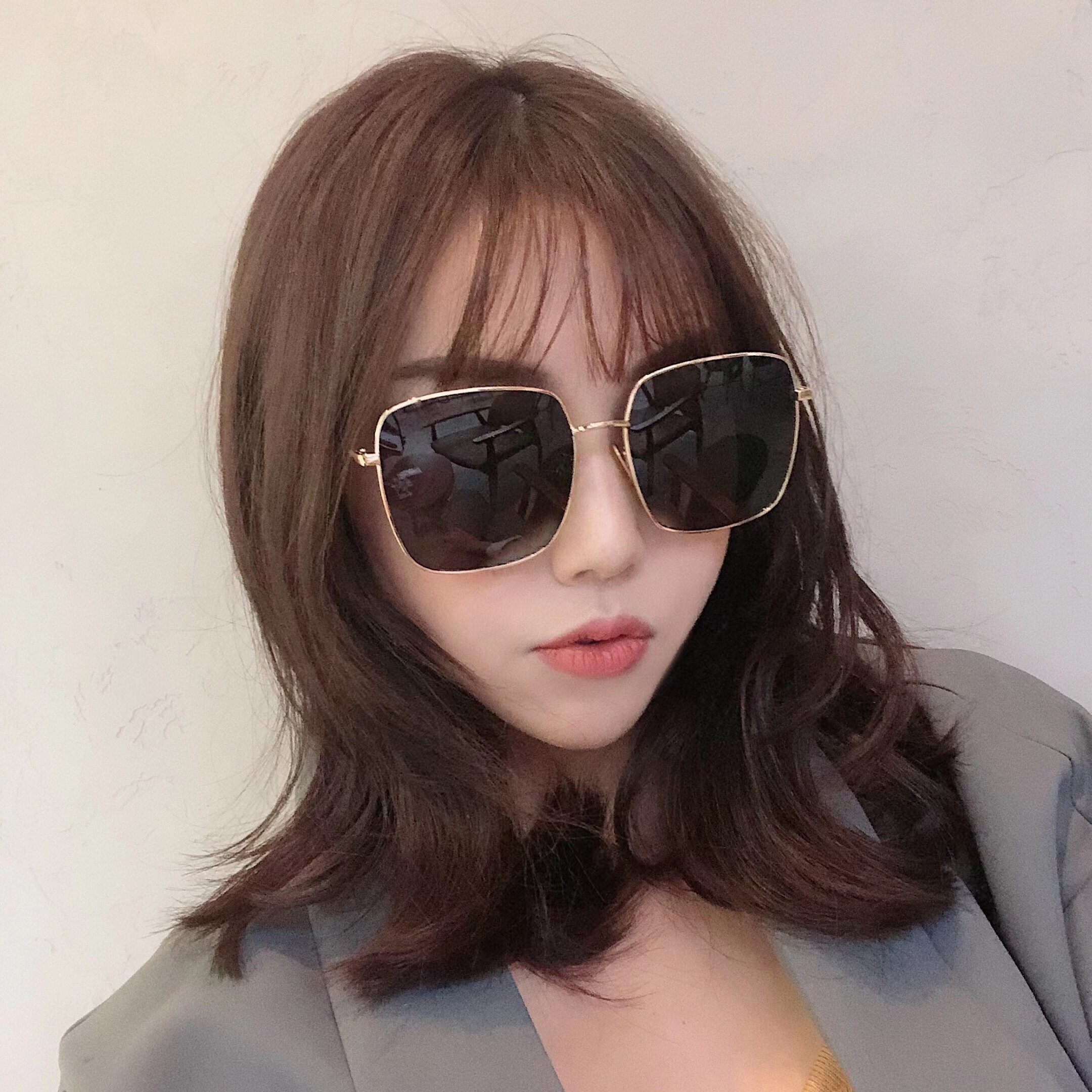 d家墨镜方形大框偏光ins显瘦百搭