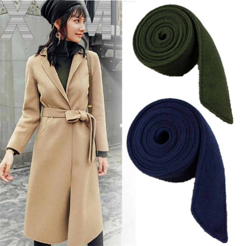 秋冬羊绒仿毛呢蝴蝶结飘带装饰