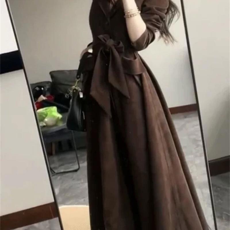 网红新款时尚高端风衣女2026年气质韩系高腰系带显瘦长款风衣外套