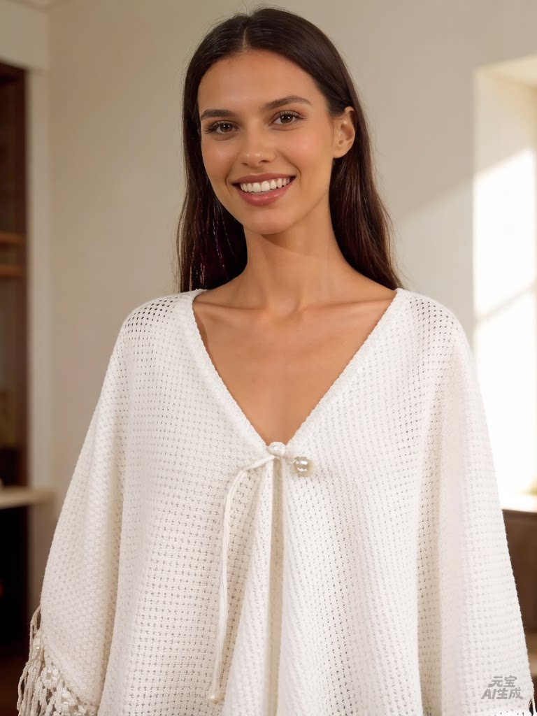 新款旗袍外搭披肩中式文艺镂空流苏针织空调房开衫日常穿