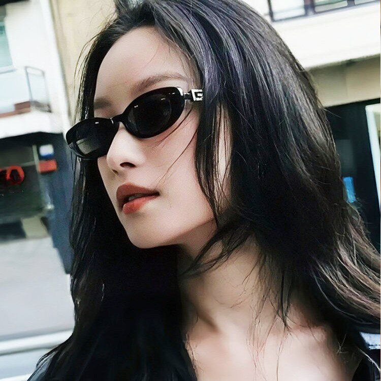 高品质倪妮同款复古猫眼墨镜女防紫外线偏光太阳镜小框防晒眼镜男