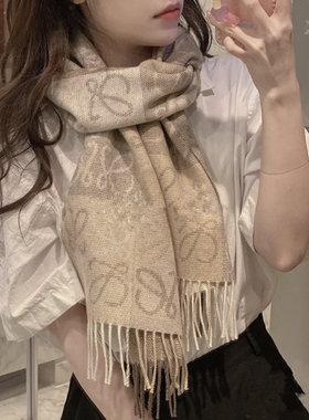 百搭格子流苏仿羊绒围巾女冬季外搭大披肩高级感情侣加厚保暖围脖
