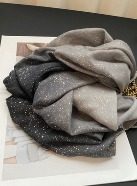 璀璨丝滑薄款丝巾棉麻围巾女夏防晒百搭披肩渐变色沙滩巾沙漠旅游