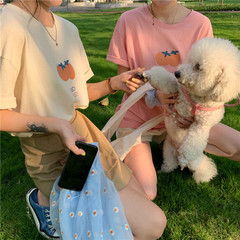 Short sleeve t-shirt female student fashion candy color summer dress Korean loose medium length large size foreign style small shirt