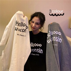 Cotton short sleeve T-shirt girls' Harajuku Hong Kong Fashion Students' Korean loose large base coat summer