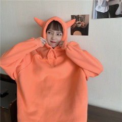 Real shot candy color sisters solid color loose hooded multi person sweater women pure cotton boudoir dress group photo jacket