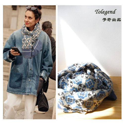 柔软亲肤复古文艺棉混纺围巾