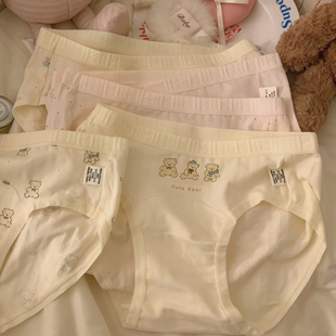cute 平价学生 bear简约卡通小熊纯棉可爱舒适透气低腰三角内裤