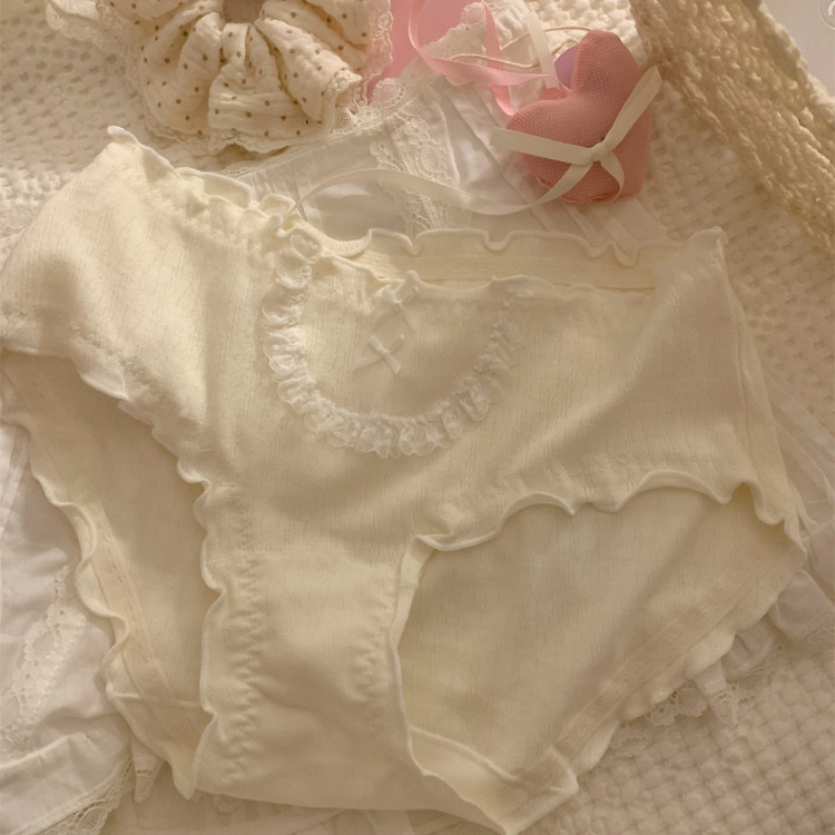 好温柔~棉质透气舒适蝴蝶结蕾丝边包臀少女低腰三角女士内裤,女士内衣/男士内衣/家居服,女三角裤,淘宝优惠券,粉丝福利购,淘宝优惠卷