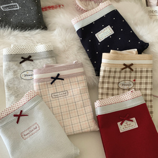 简约小众纯棉裆中高腰三角内裤 少女系撞色风格 女士 好运常在