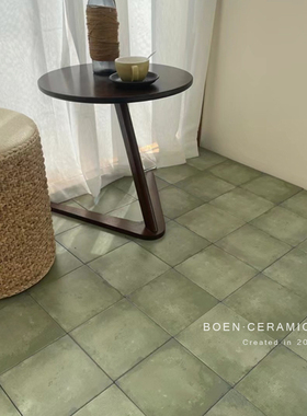 柏恩复古做旧绿色小方砖瓷砖民宿厨房卫生间墙砖餐厅阳台庭院地砖