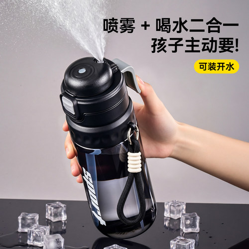 【一键喷雾】男生吸管运动水杯