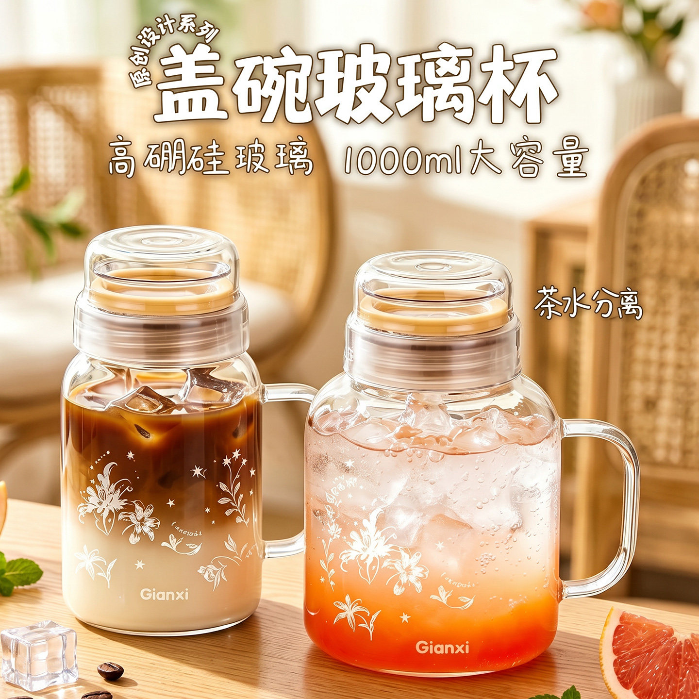 捷安玺高硼硅玻璃杯女生高颜值图片