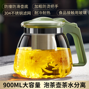 捷安玺泡茶壶茶水分离大容量茶壶一人家用2026新款茶具玻璃花茶壶