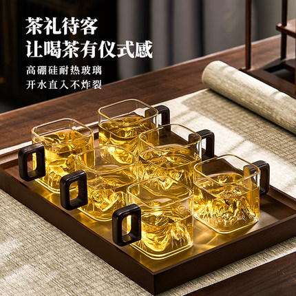 捷安玺茶杯高端观山玻璃杯主人杯小单杯喝茶个人专用功夫品茗杯子