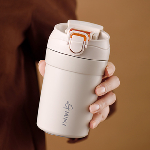 保温杯女生高颜值陶瓷内胆咖啡杯学生随手吸管杯子便携大容量水杯