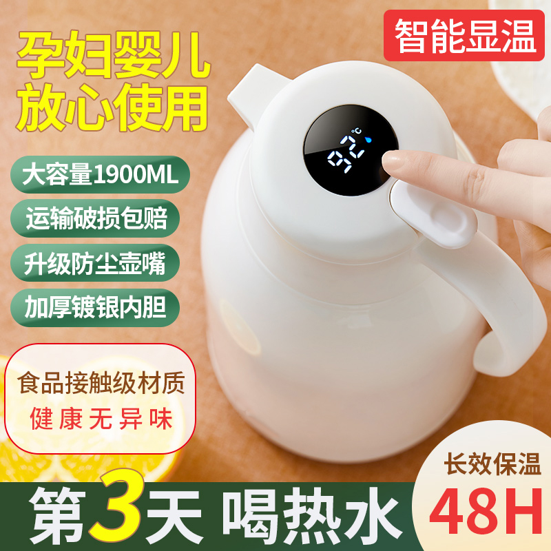 显温保温壶大容量玻璃内胆热水瓶