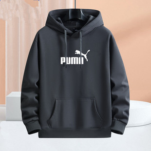 百搭加绒加厚休闲时尚 奥莱纯棉连帽卫衣男士 宽松长袖 新款 上衣 春季