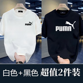 上衣日常短袖 潮牌新款 情侣夏季 大码 T恤男士 休闲体恤痞帅宽松美式