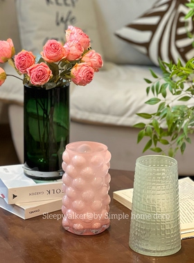 简约直筒｜简约彩色百搭直筒玻璃花瓶 养绿植鲜花客厅装饰