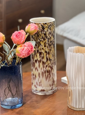 百搭直筒集/现代简约玻璃花瓶摆件北欧客厅插花摆件