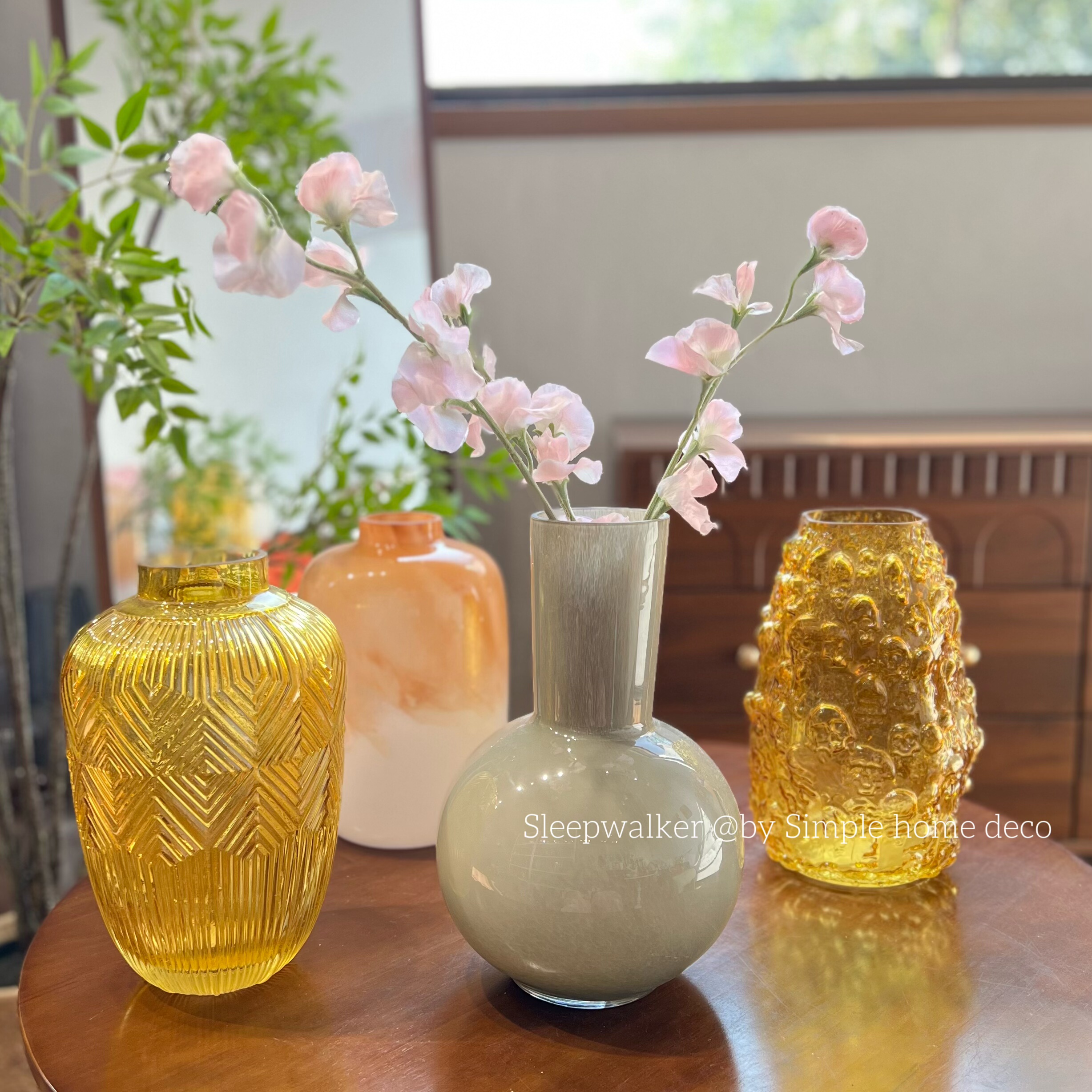 冰露｜简约现代玻璃花瓶装饰摆件高级感桌面艺术插花彩色手工花瓶