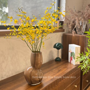 沉香记｜手工厚重玻璃花瓶摆件多头百合客厅插花装饰品家居饰品