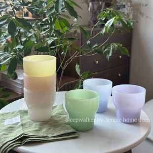 奶fufu 复古奶玉玻璃杯复古拿铁拉花咖啡杯小众马克杯送闺蜜 法式