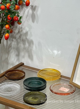 年轮｜轻奢风条纹齿轮烛盘杯垫加厚茶托隔热玻璃垫