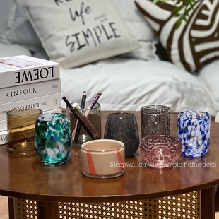 笔筒 收纳 香薰蜡烛容器 外贸出口玻璃烛台 小可爱们