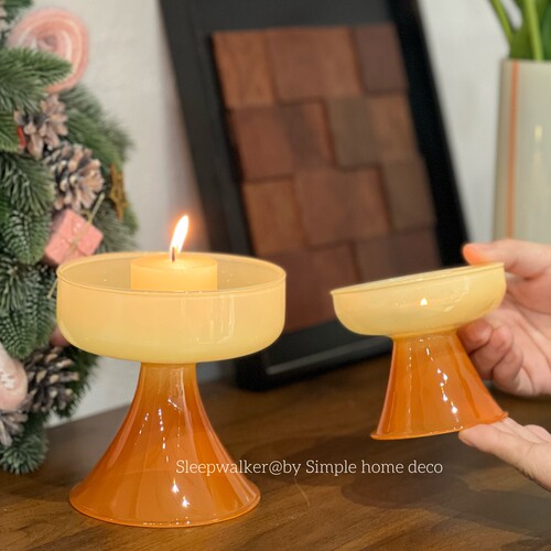 糯叽叽｜圣诞氛围简约ins风玻璃烛台首饰收纳摆台香椽佛手柑托盘