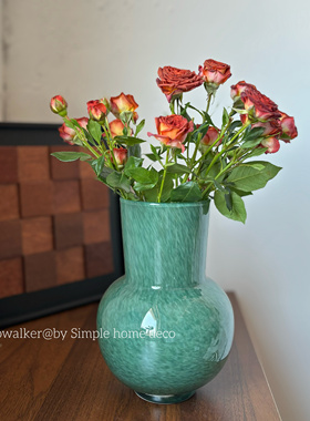 绿野仙踪｜绿色系玻璃花瓶插花花器高级感摆件客厅插花水培