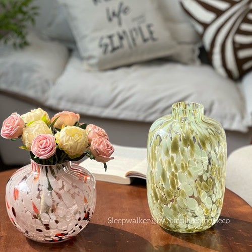 盛夏｜北欧中古花瓶高级感工艺品桌面摆件玻璃花瓶ins风高颜值