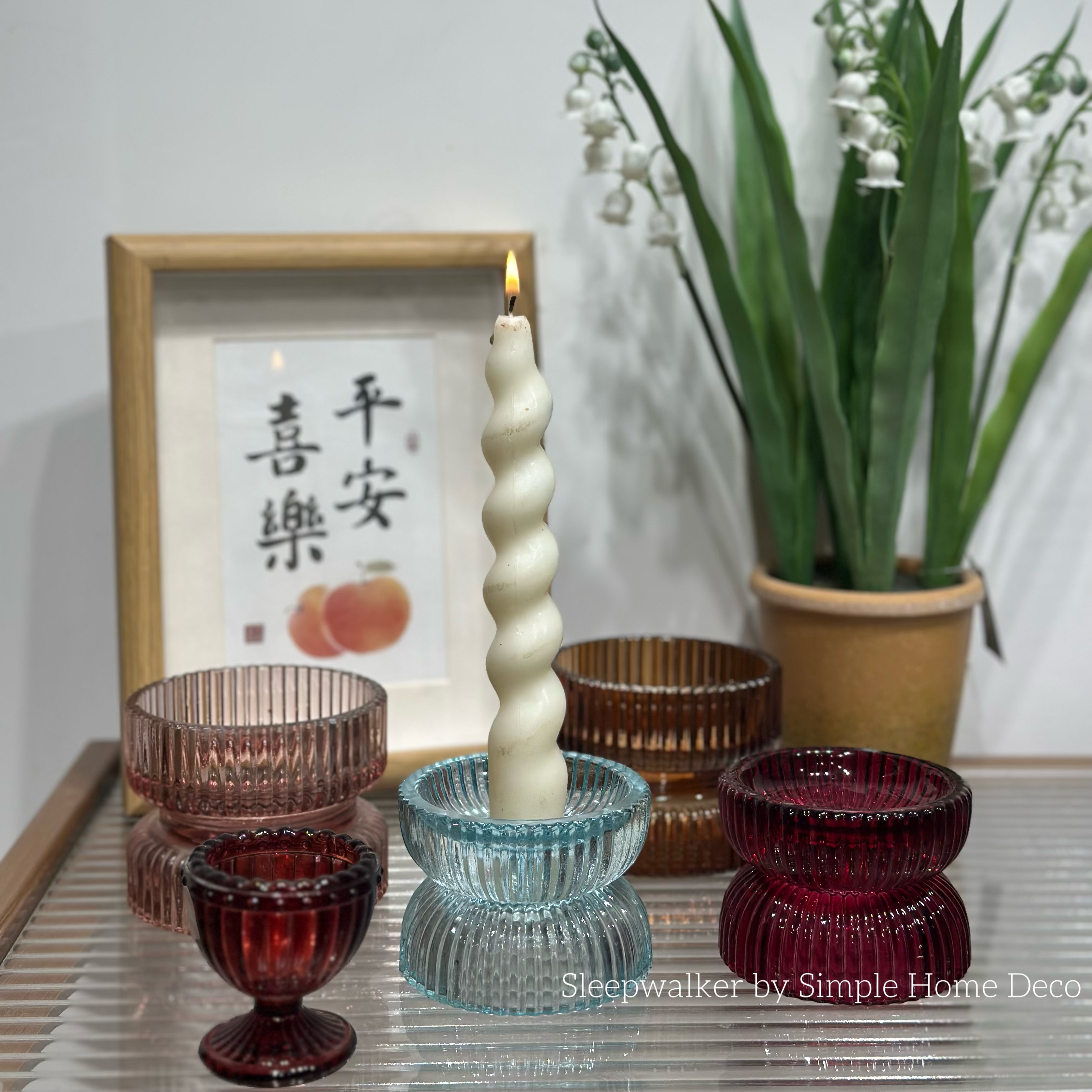 小团圆｜好看好用的北欧加厚玻璃烛台收纳酒吧烛光晚餐装饰摆件图片
