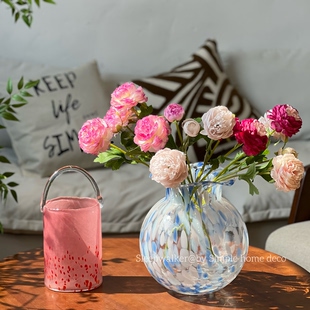 生如夏花 孤品福利玻璃花瓶花器 外贸出口样品原色料微瑕款