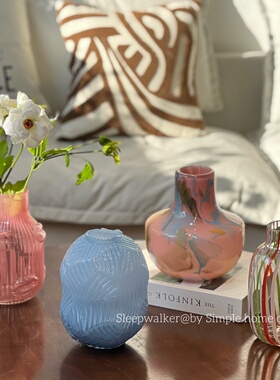 甜蜜马卡龙｜简约北欧风彩色系列玻璃花瓶 客厅插花摆件装饰品